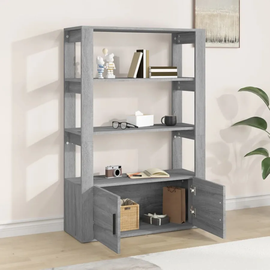 Buffet Sonoma gris 80x30x119,5 cm Bois d'ingénierie - 3