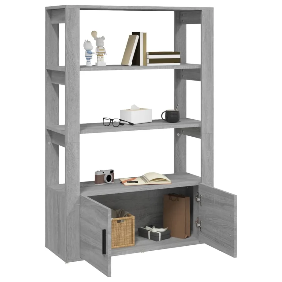 Buffet Sonoma gris 80x30x119,5 cm Bois d'ingénierie - 4