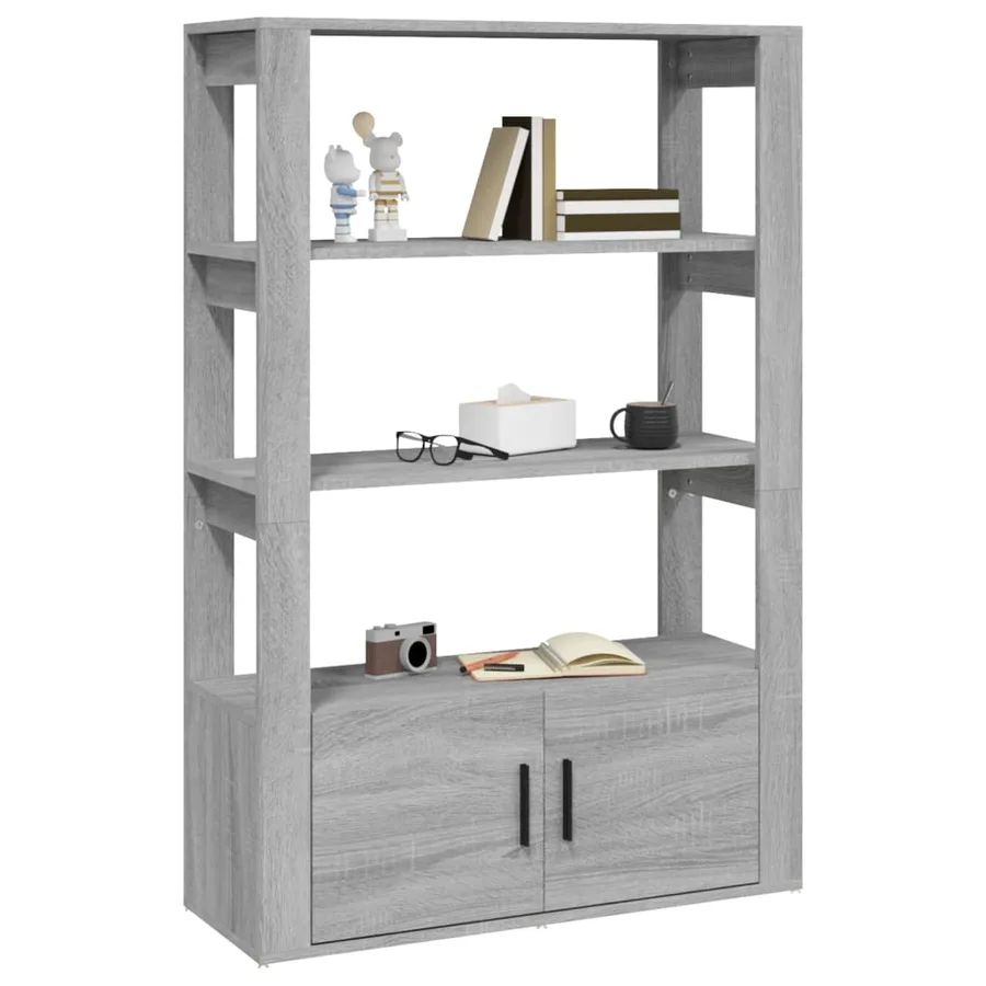 Buffet Sonoma gris 80x30x119,5 cm Bois d'ingénierie - 5
