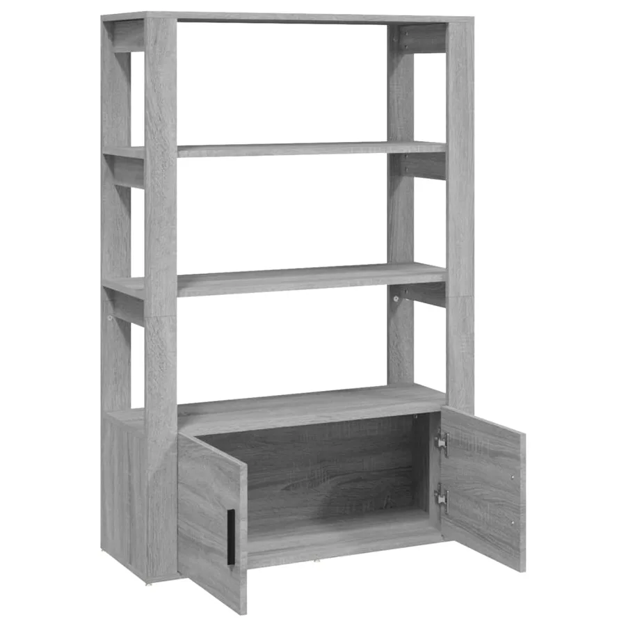 Buffet Sonoma gris 80x30x119,5 cm Bois d'ingénierie - 6