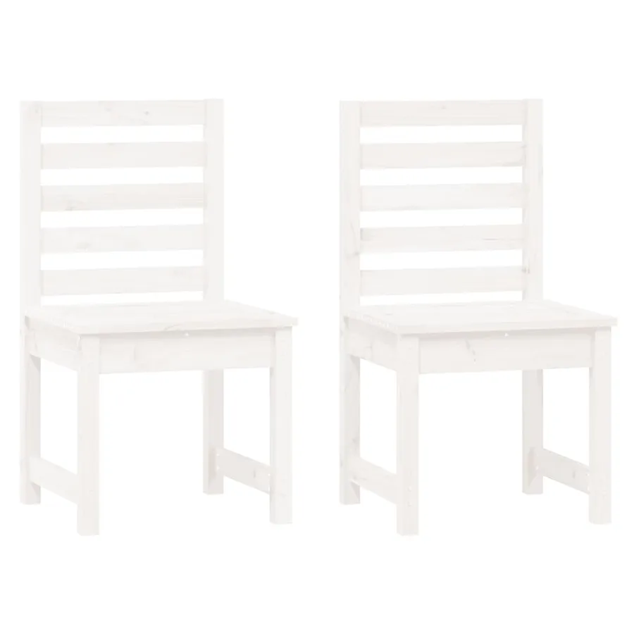 Chaises de jardin lot de 2 blanc 50x48x91,5 cm bois massif pin - 2