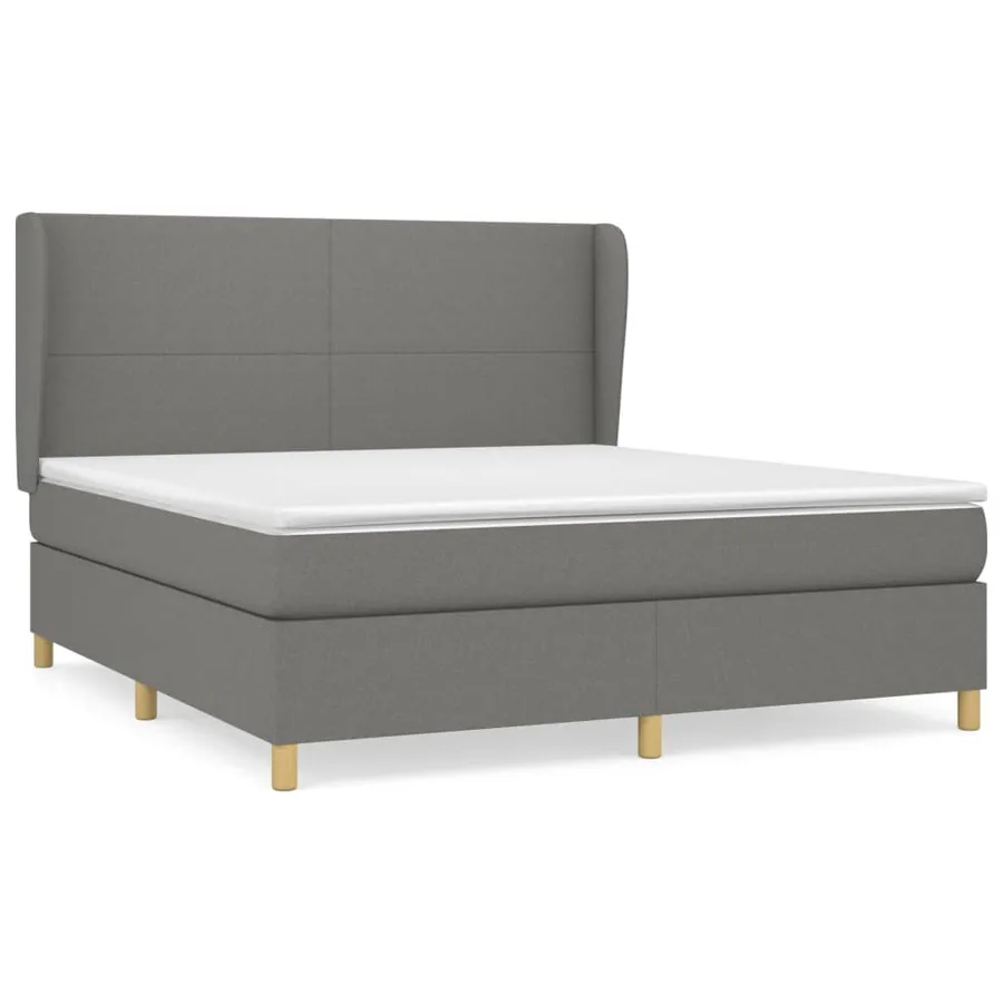 Sommier à lattes de lit avec matelas Gris foncé 160x200cm Tissu - 2
