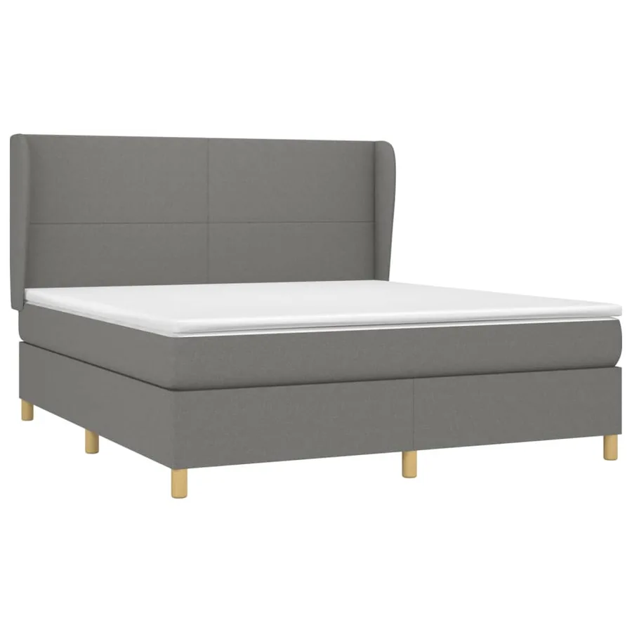 Sommier à lattes de lit avec matelas Gris foncé 160x200cm Tissu - 3