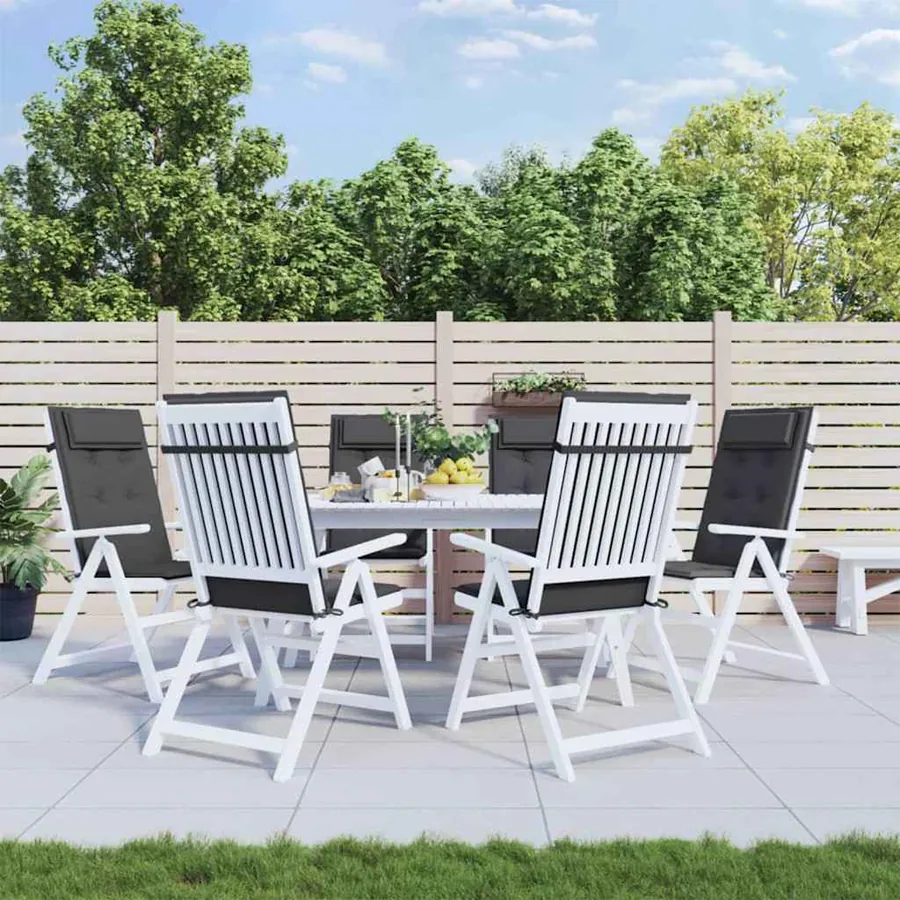 Coussins de chaise à dossier haut lot de 6 anthracite