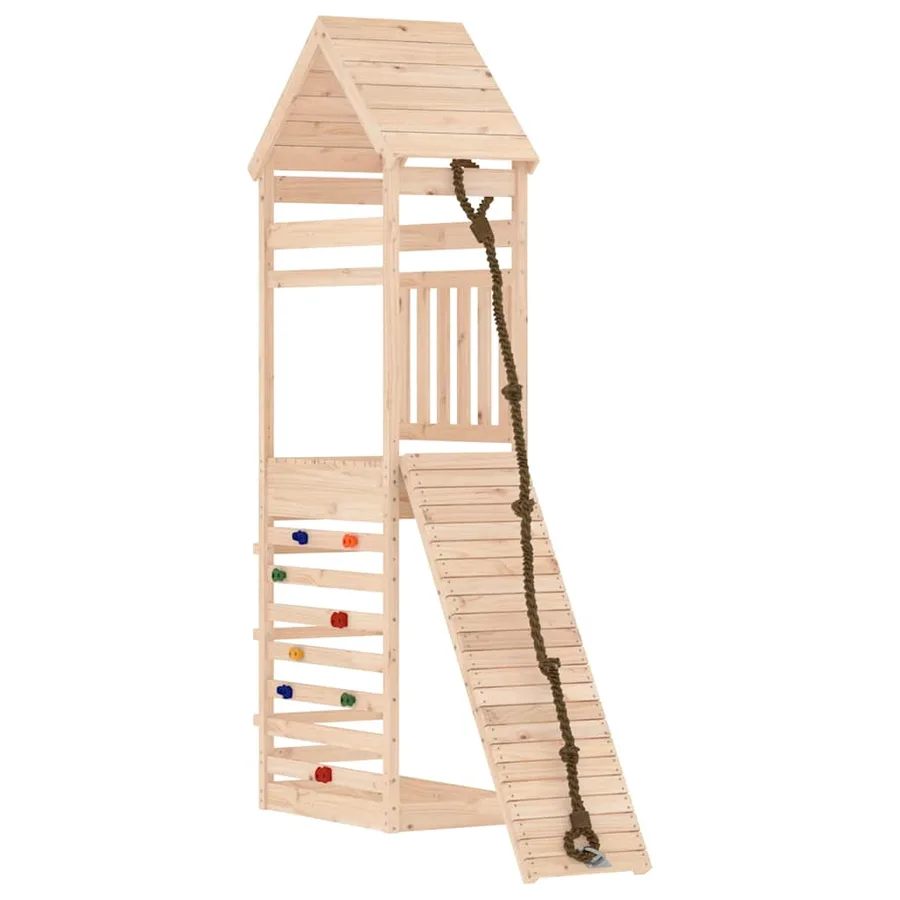 Maisonnette de jeu avec mur d'escalade bois massif de pin - 3