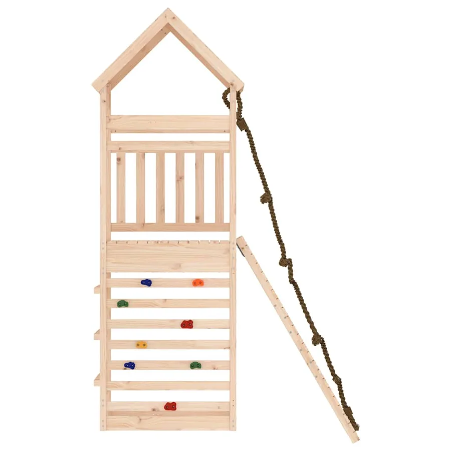 Maisonnette de jeu avec mur d'escalade bois massif de pin - 5