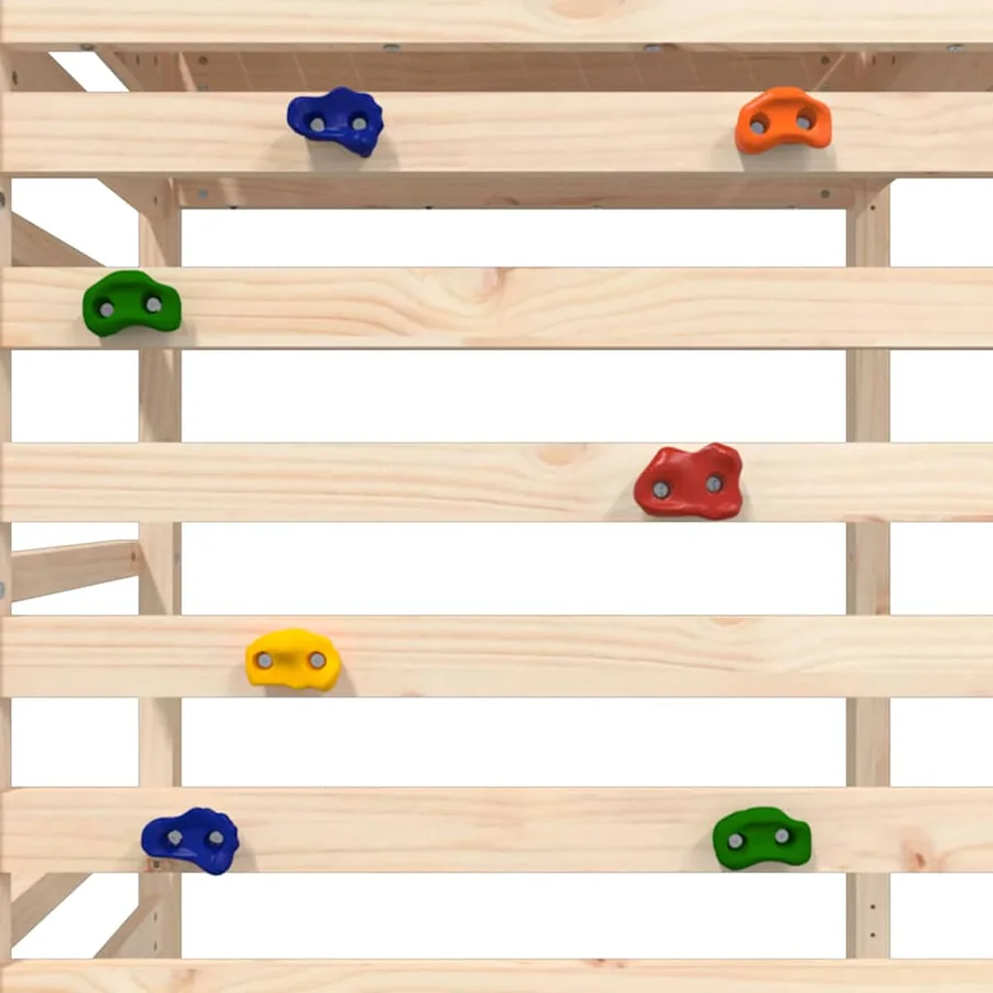 Maisonnette de jeu avec mur d'escalade bois massif de pin - 8