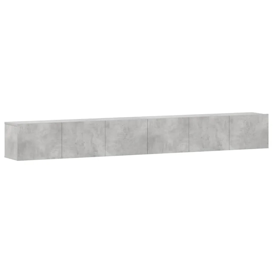 Ensemble de meubles TV 3 pcs Gris béton Bois d'ingénierie - 2