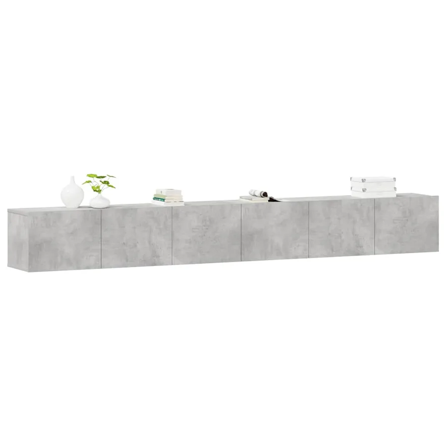 Ensemble de meubles TV 3 pcs Gris béton Bois d'ingénierie - 3