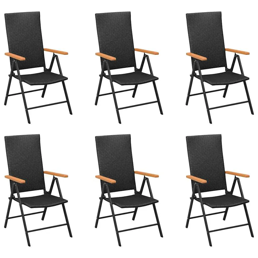 Ensemble à manger de jardin 7 pcs noir et marron - 3