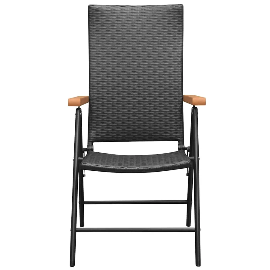 Ensemble à manger de jardin 7 pcs noir et marron - 5