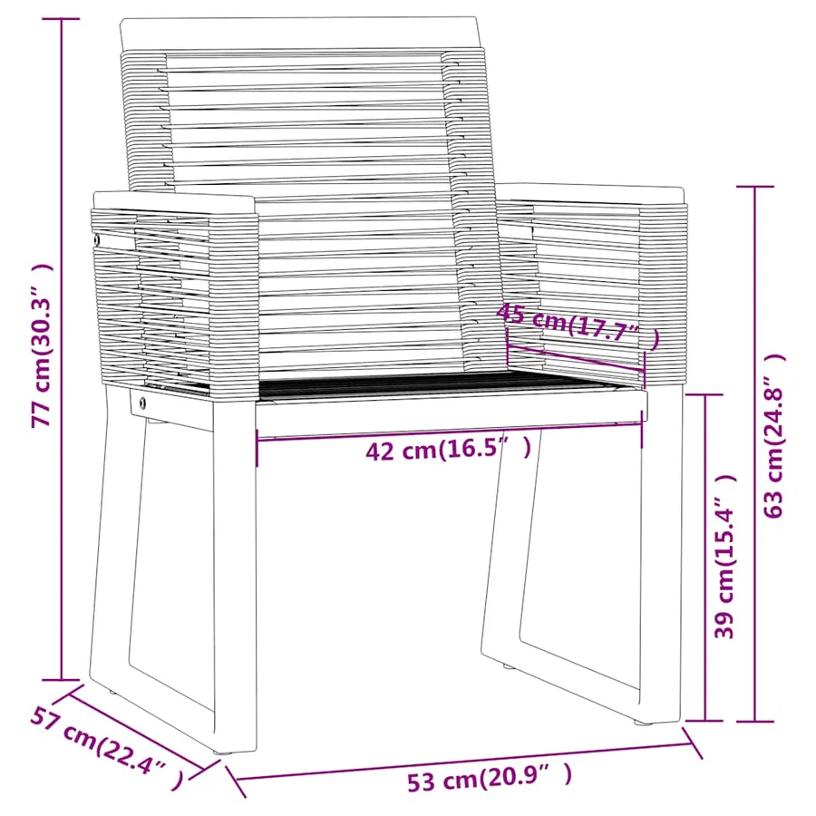 Ensemble à manger de jardin 7 pcs Noir - 7