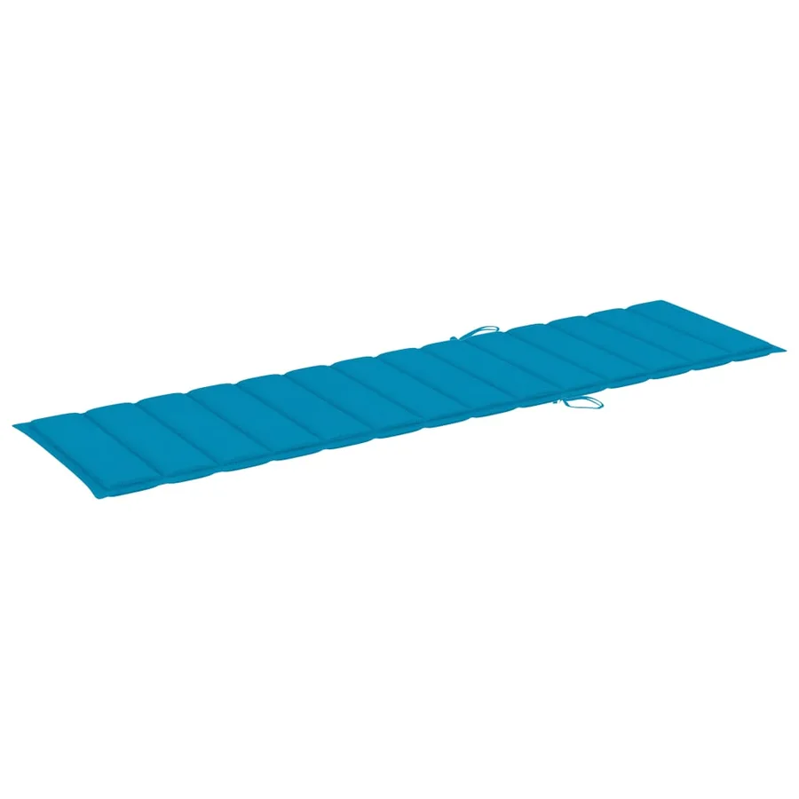 Chaise longue avec coussin bleu Bois de teck solide - 11