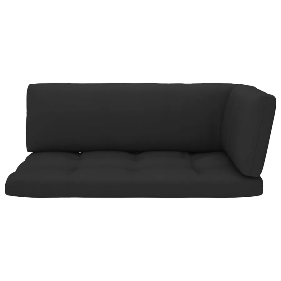 Salon de jardin palette 4pcs avec coussins Pin imprégné de gris - 2