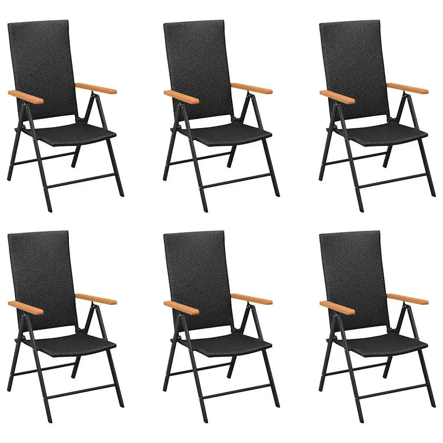 Ensemble à manger de jardin 7 pcs noir et marron - 3
