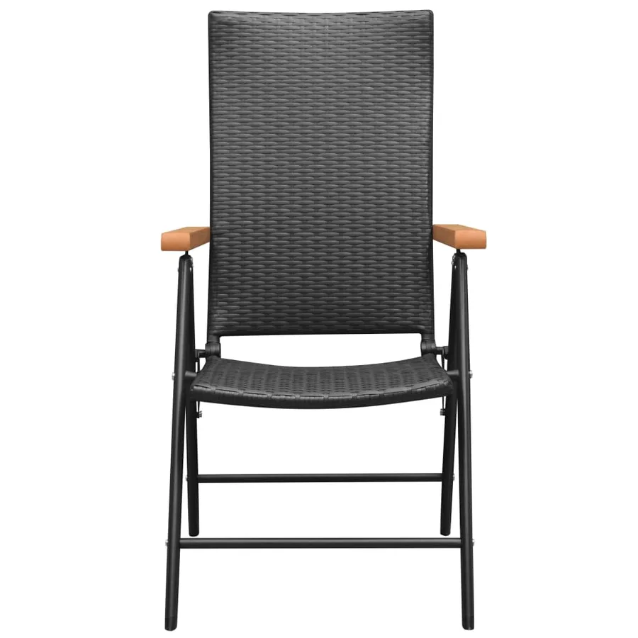 Ensemble à manger de jardin 7 pcs noir et marron - 5