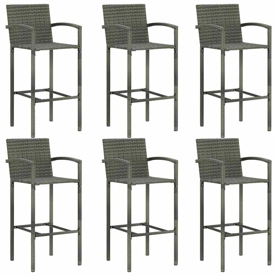 Ensemble de bar de jardin 7 pcs Gris - 8