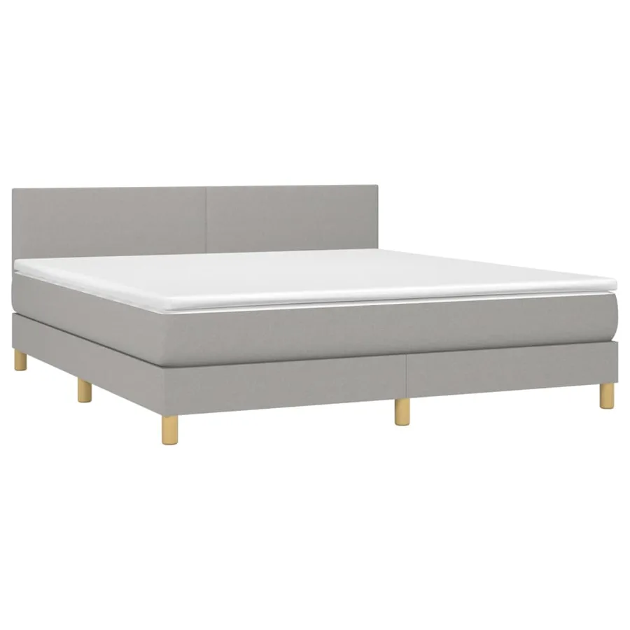 Sommier à lattes de lit matelas LED Gris clair 160x200 cm Tissu - 3
