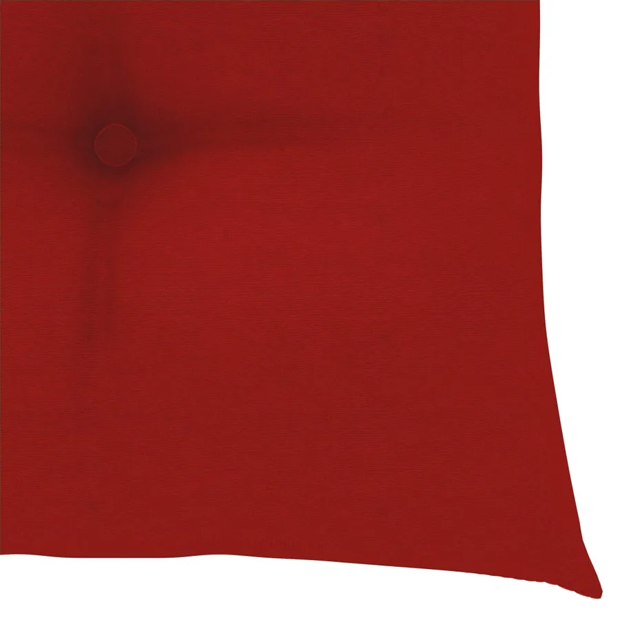 Chaise à bascule avec coussin rouge Bois de teck solide - 6