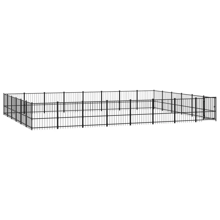 Chenil d'extérieur pour chiens Acier 45,16 m² - 2
