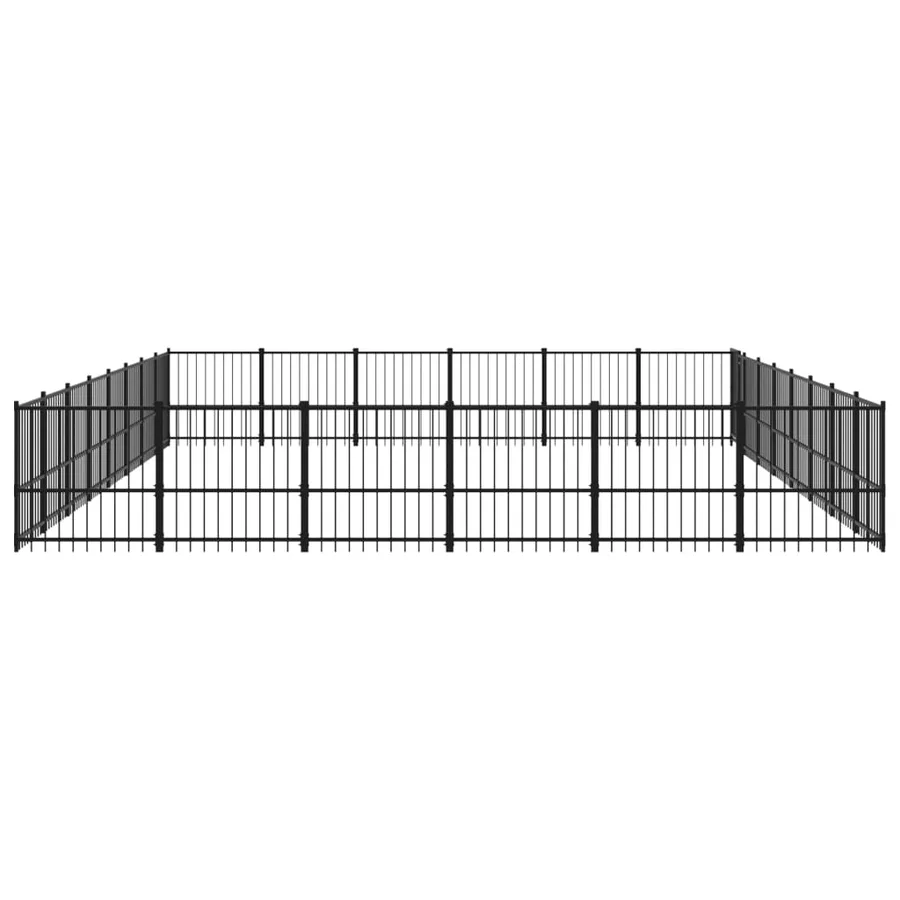 Chenil d'extérieur pour chiens Acier 45,16 m² - 4