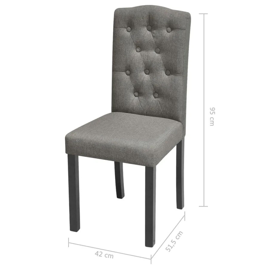 Chaises à manger lot de 6 gris tissu - 7