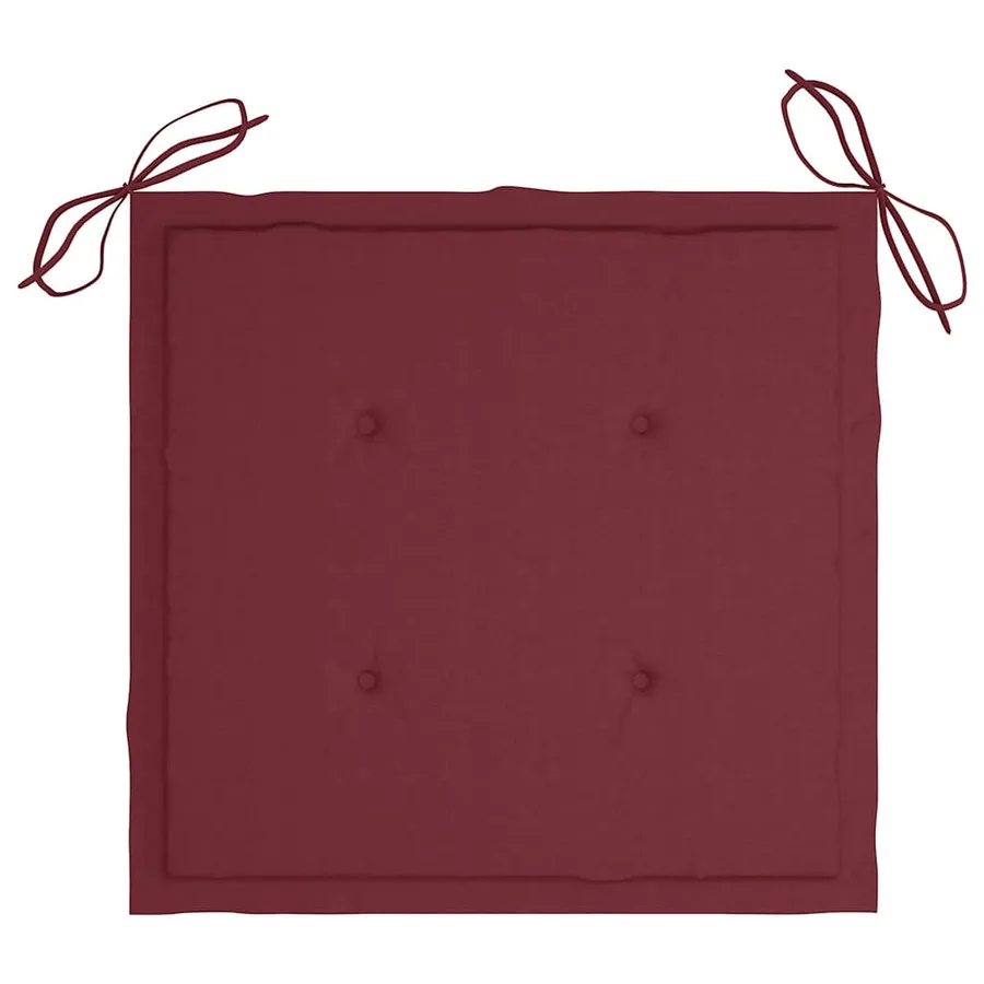 Chaises pliables de jardin avec coussins lot de 8 Teck solide - 9