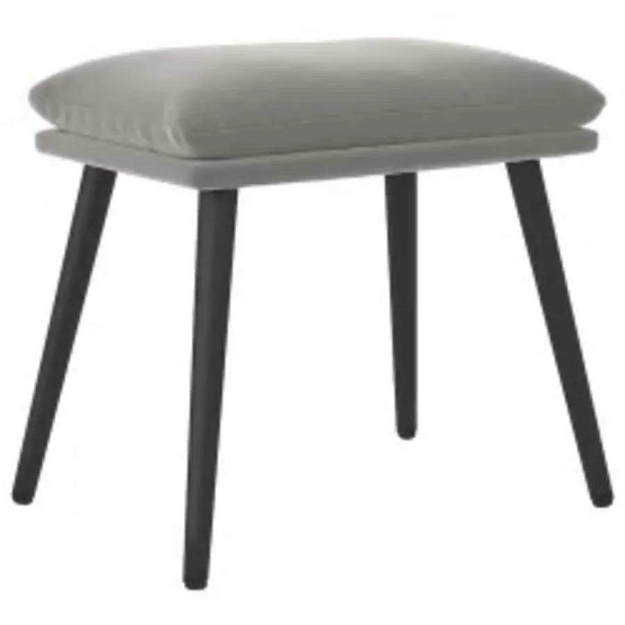 Chaise de relaxation avec repose-pied Gris clair Velours - 4