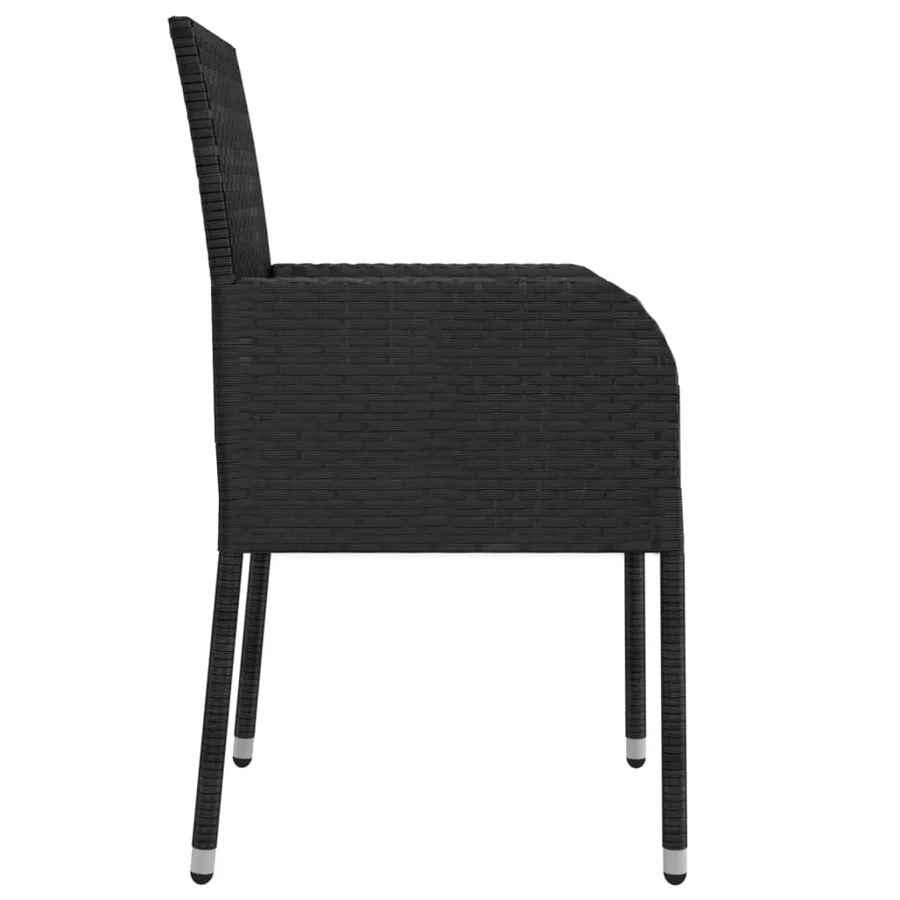Ensemble à manger jardin 9pcs et coussins noir résine tressée - 6
