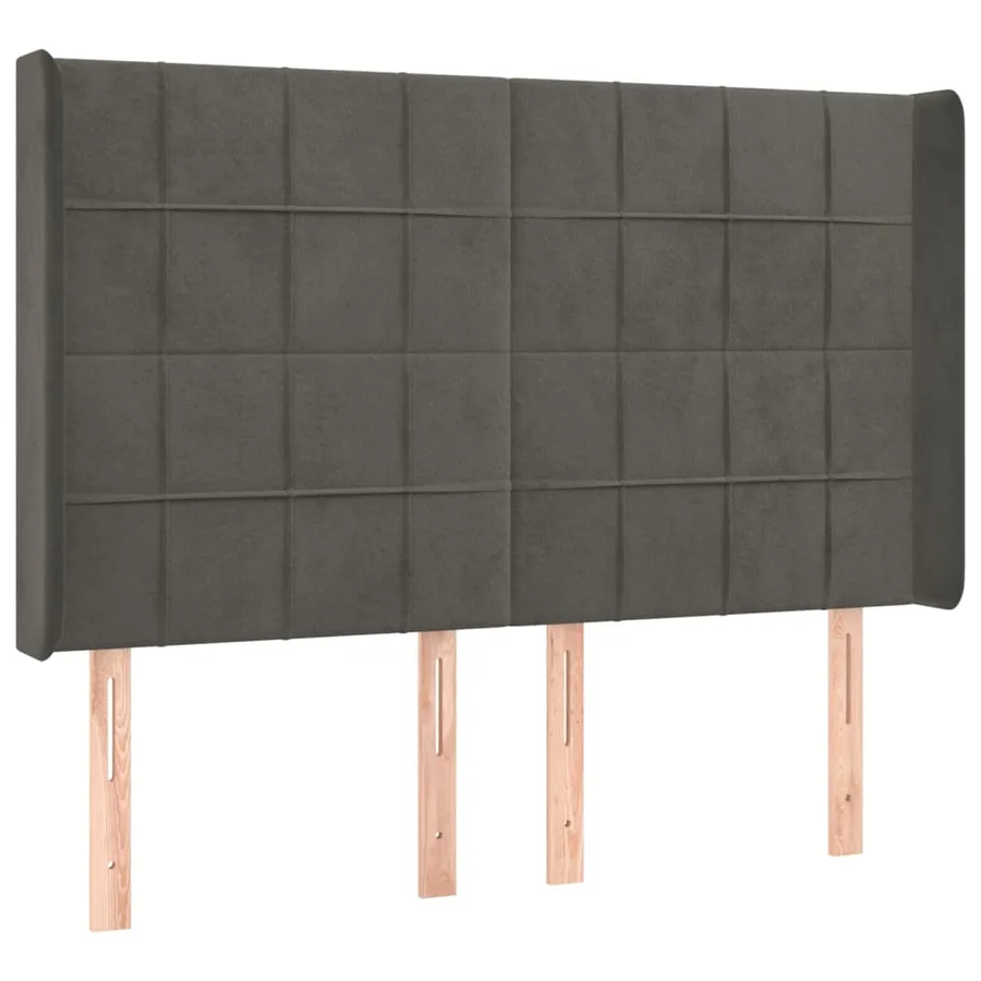 Sommier à lattes de lit matelas et LED Gris foncé 140x200 cm - 7