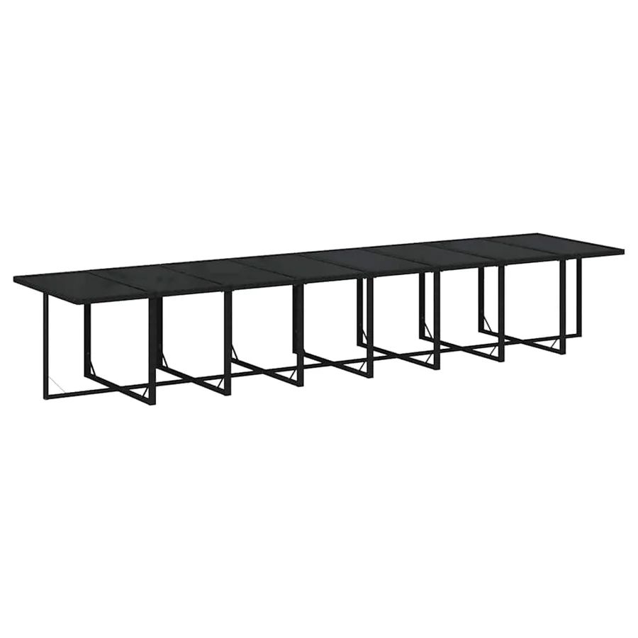 Ensemble à manger de jardin 21pcs coussins noir résine tressée - 10