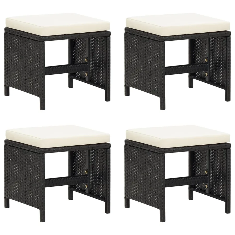 Ensemble à manger de jardin 21pcs coussins noir résine tressée - 7