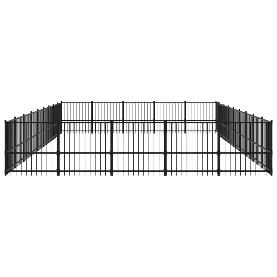 Chenil d'extérieur pour chiens Acier 42,34 m² - 4