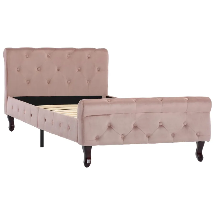 Cadre de lit sans matelas Rose Velours 90x200 cm - 2