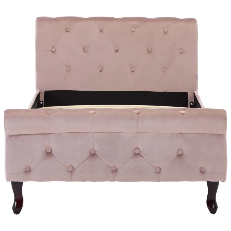 Cadre de lit sans matelas Rose Velours 90x200 cm - 3