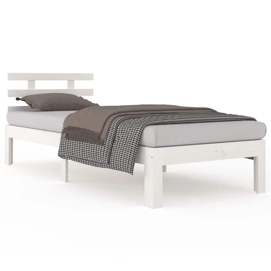 Cadre de lit sans matelas blanc 75x190 cm - 2