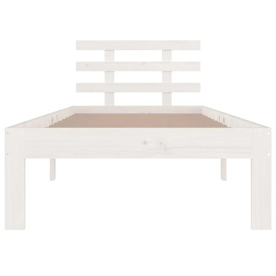 Cadre de lit sans matelas blanc 75x190 cm - 4