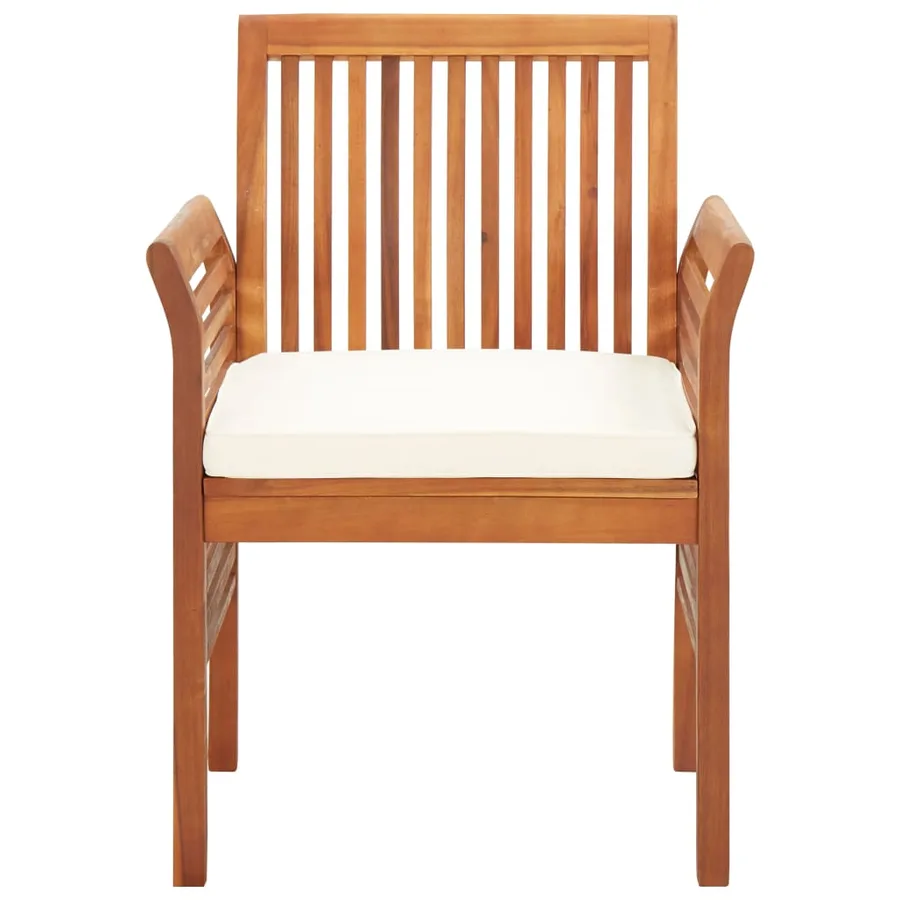 Chaise de jardin avec coussin Bois d'acacia massif - 2