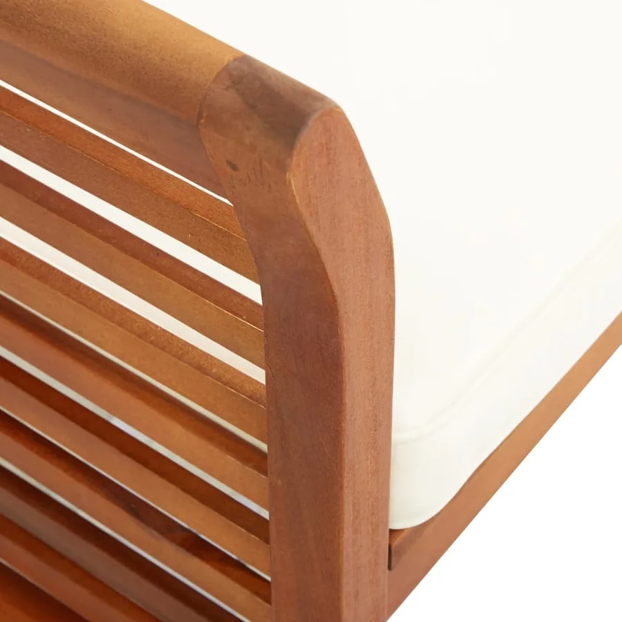 Chaise de jardin avec coussin Bois d'acacia massif - 6