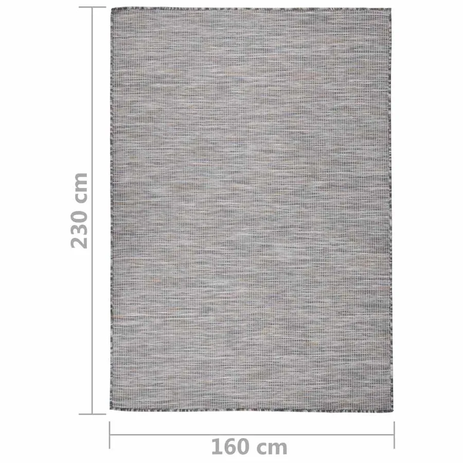 Tapis à tissage plat d'extérieur 160x230 cm Marron et bleu - 6