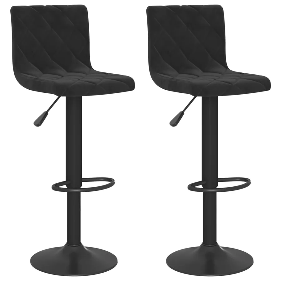 Tabourets de bar lot de 2 Noir Velours - 2