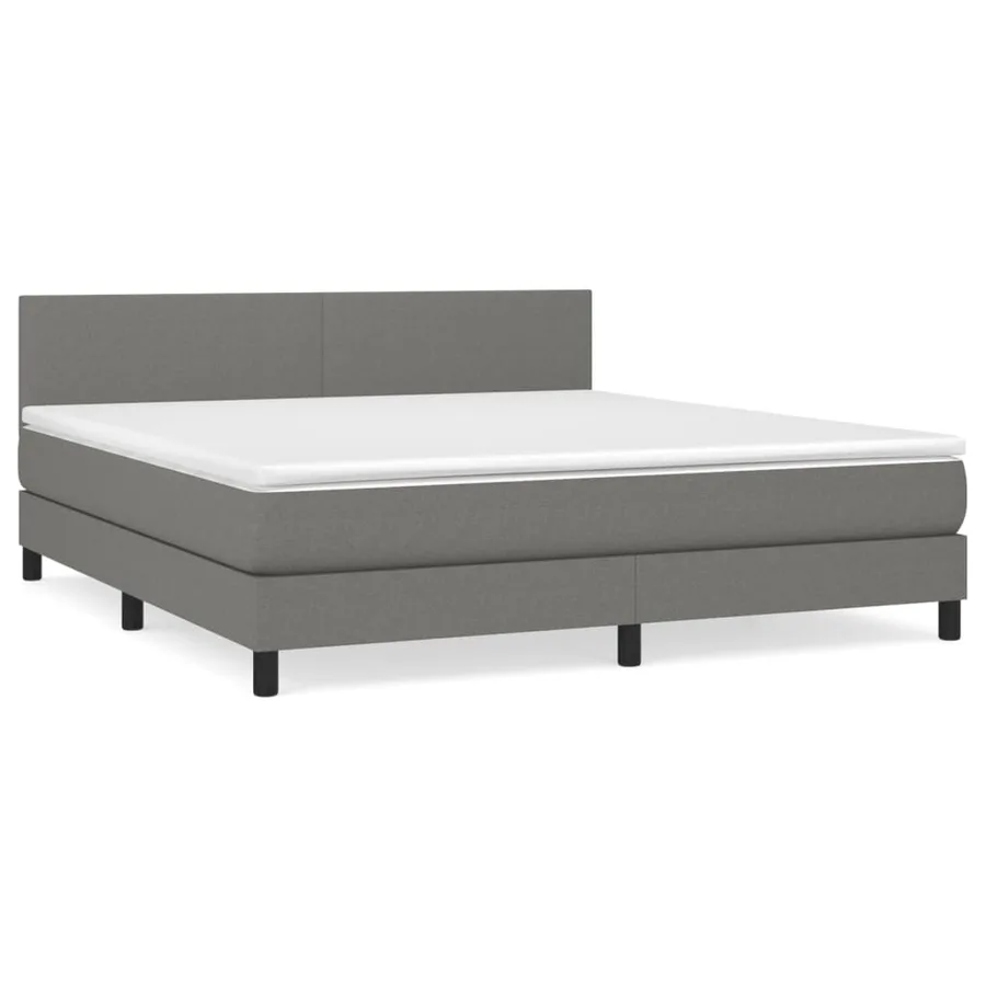 Sommier à lattes de lit avec matelas Gris foncé 160x200cm Tissu - 2