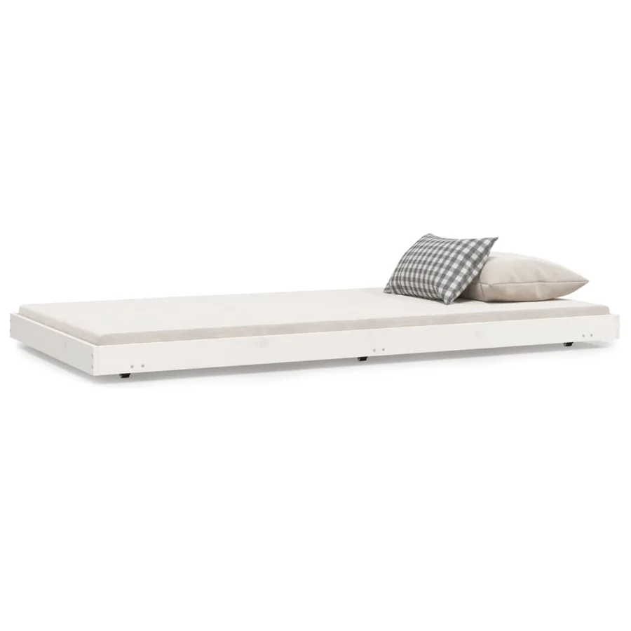 Cadre de lit sans matelas blanc 90x200 cm bois de pin massif - 2