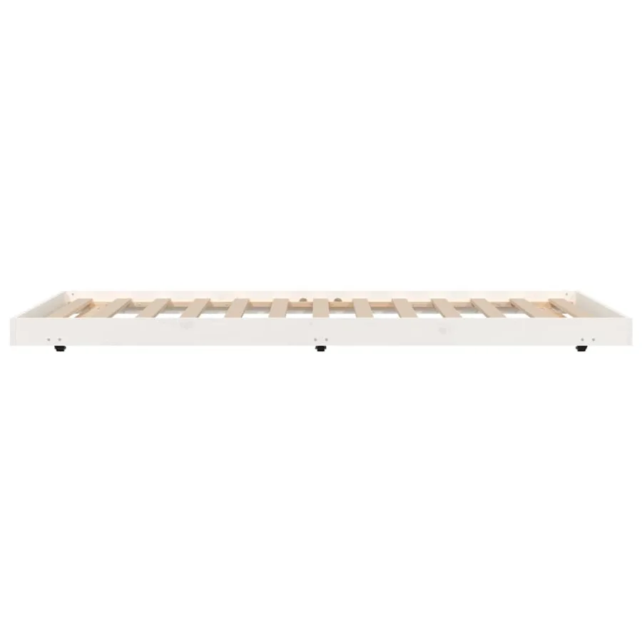Cadre de lit sans matelas blanc 90x200 cm bois de pin massif - 5