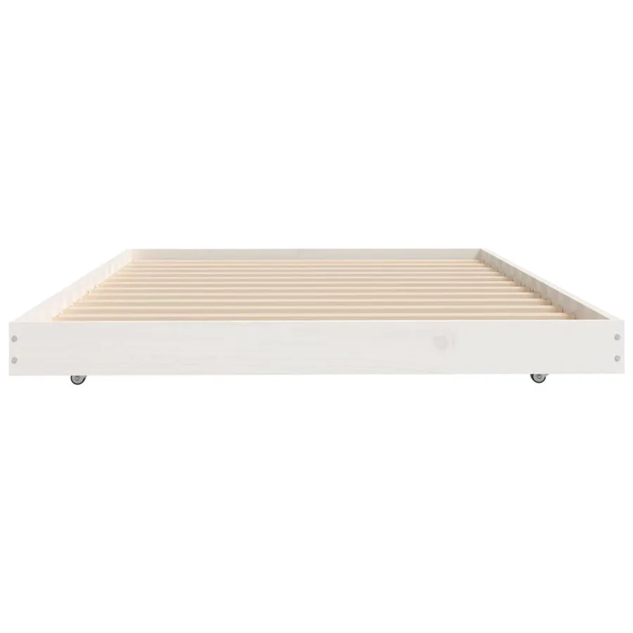 Cadre de lit sans matelas blanc 90x200 cm bois de pin massif - 6