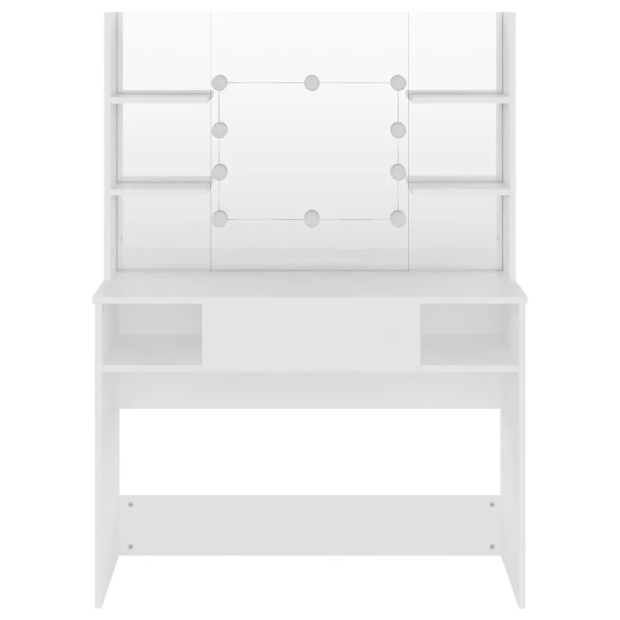 Table de maquillage avec éclairage LED 100x40x135 cm MDF Blanc - 3