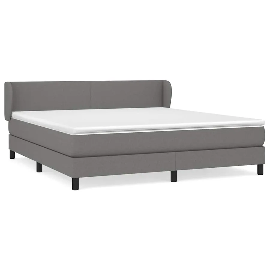 Sommier à lattes de lit avec matelas Gris foncé 160x200cm Tissu - 2