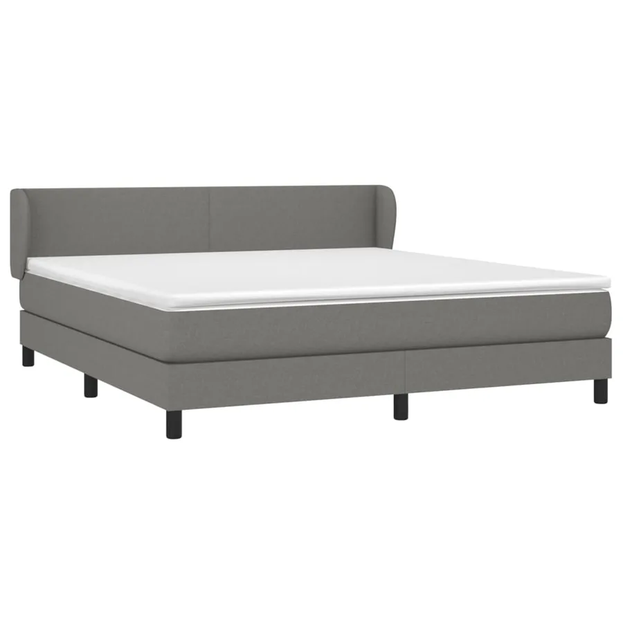 Sommier à lattes de lit avec matelas Gris foncé 160x200cm Tissu - 3