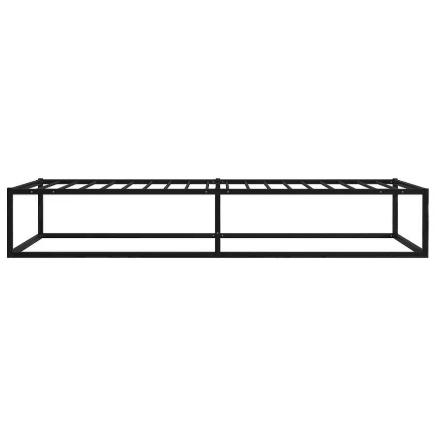 Cadre de lit sans matelas noir métal 100x200 cm - 4