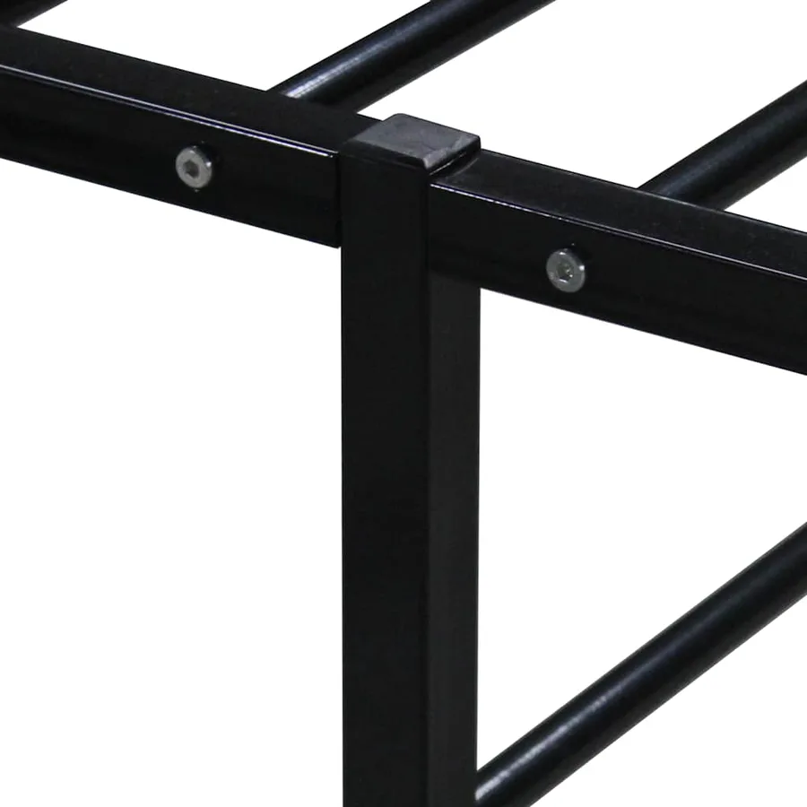 Cadre de lit sans matelas noir métal 100x200 cm - 5